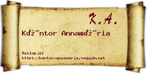 Kántor Annamária névjegykártya